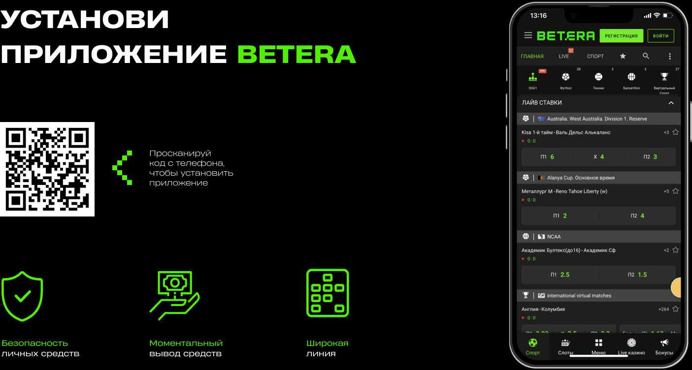 Мобильное приложение Betera 